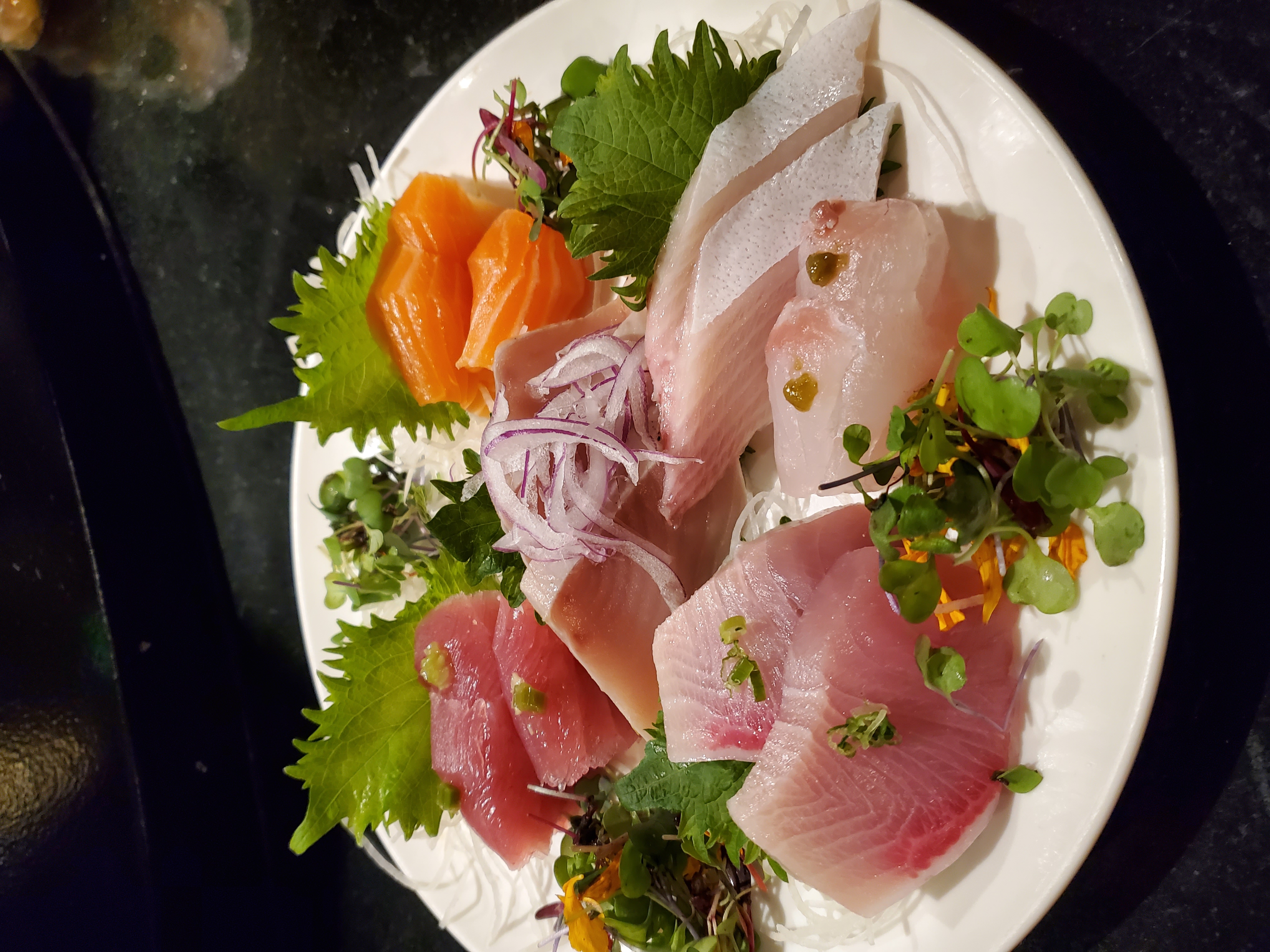 Order Medium 15pcs Sashimi Combination food online from Kiku Sushi store, Los Angeles on bringmethat.com