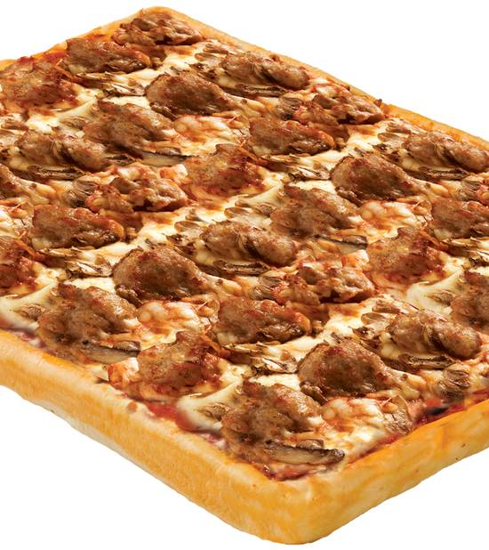 Order Extra Cheesy Sausage and Mushroom Pizza Large food online from Rocky Rococo store, Brooklyn Park on bringmethat.com