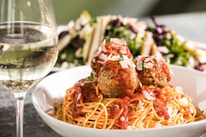 Order Spaghetti & Meatballs - available 3pm-9pm food online from Pinstripes store, South Barrington on bringmethat.com