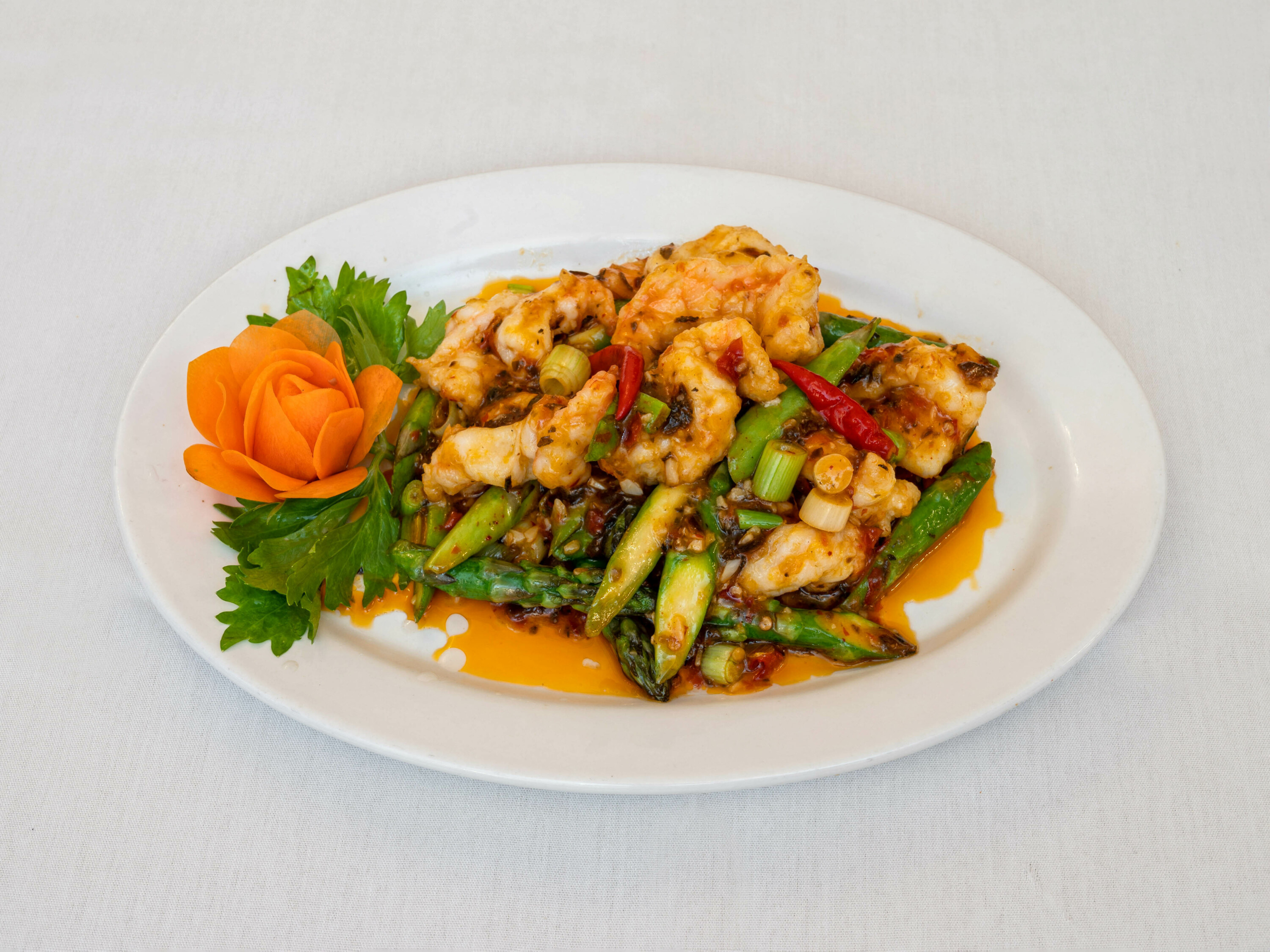 Order 88. Stir Fried Prawns with Yibin Chili Asparagus food online from Wu Liang Ye store, New York on bringmethat.com