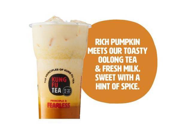 Order Pumpkin Oolong Milk Tea food online from Kung Fu Tea store, Burke on bringmethat.com