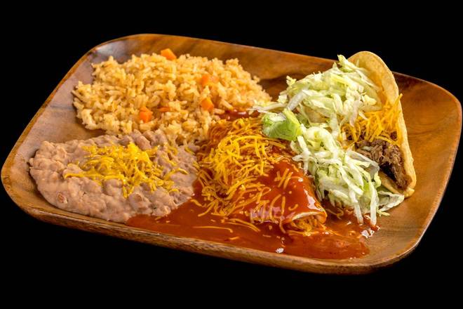 Order Taco and Enchilada Combination Platter food online from Filibertos Mexican Food store, Phoenix on bringmethat.com