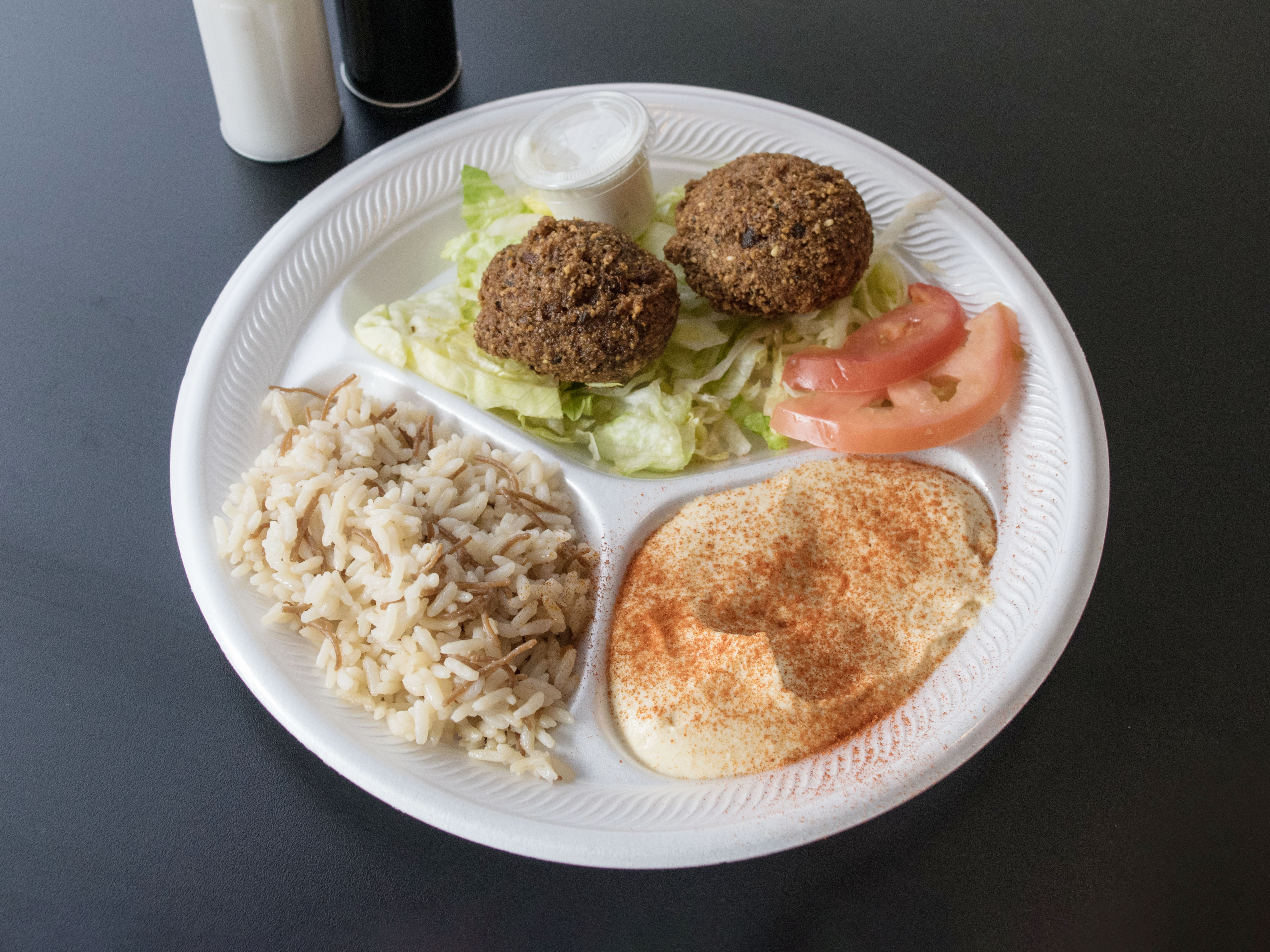 Order Falafel Lunch Plate food online from Sahara's Delight store, Lansing on bringmethat.com