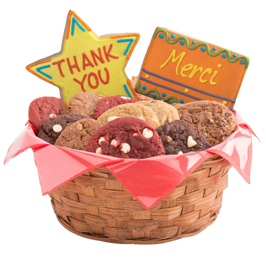 Order W259. Many Thanks Basket food online from Cookies By Design store, Naperville on bringmethat.com