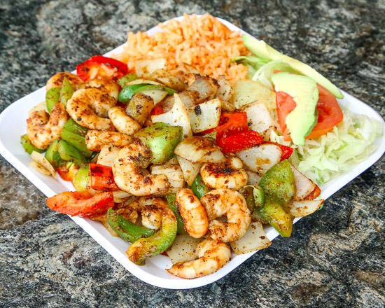 Order Shrimp Fajitas food online from Rivas Mexican Grill store, Carson City on bringmethat.com