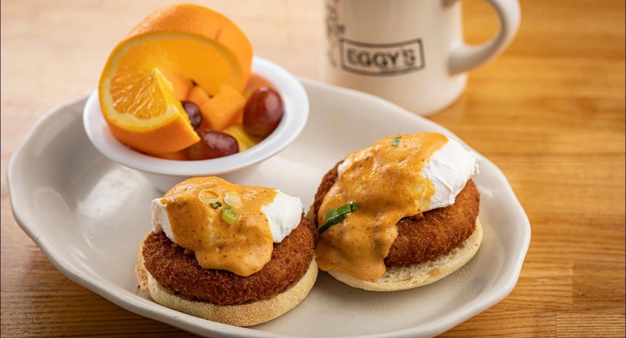 Order Crab Cake Benedict food online from Eggy's store, Chicago on bringmethat.com