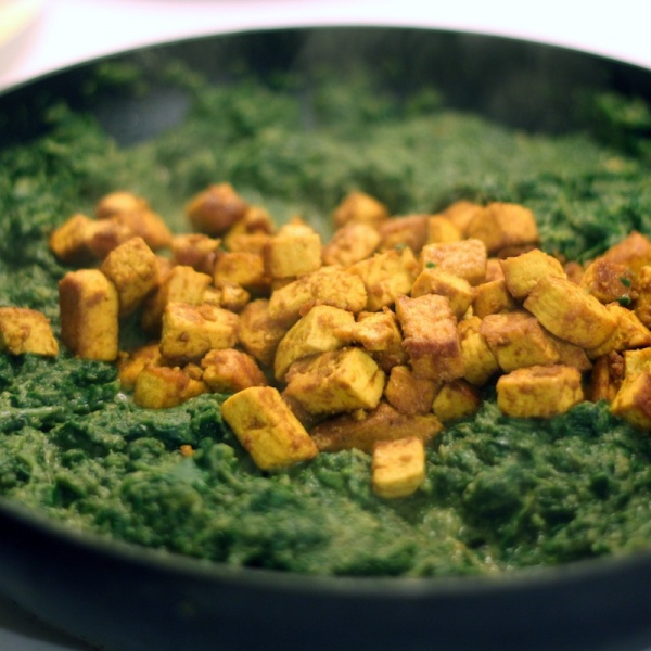 Order Saag Tofu food online from India's Grill store, Los Angeles on bringmethat.com