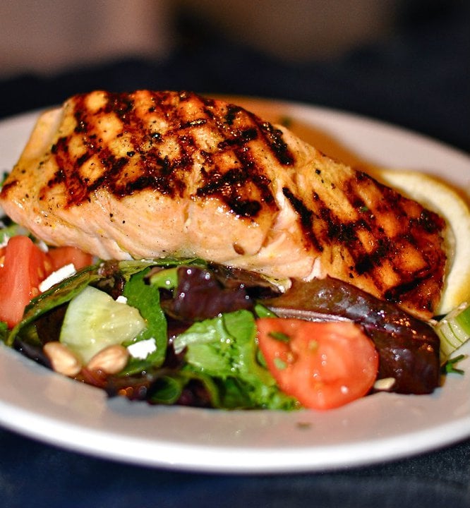 Order Grilled Salmon food online from Anna Greek Cuisine store, Columbus on bringmethat.com