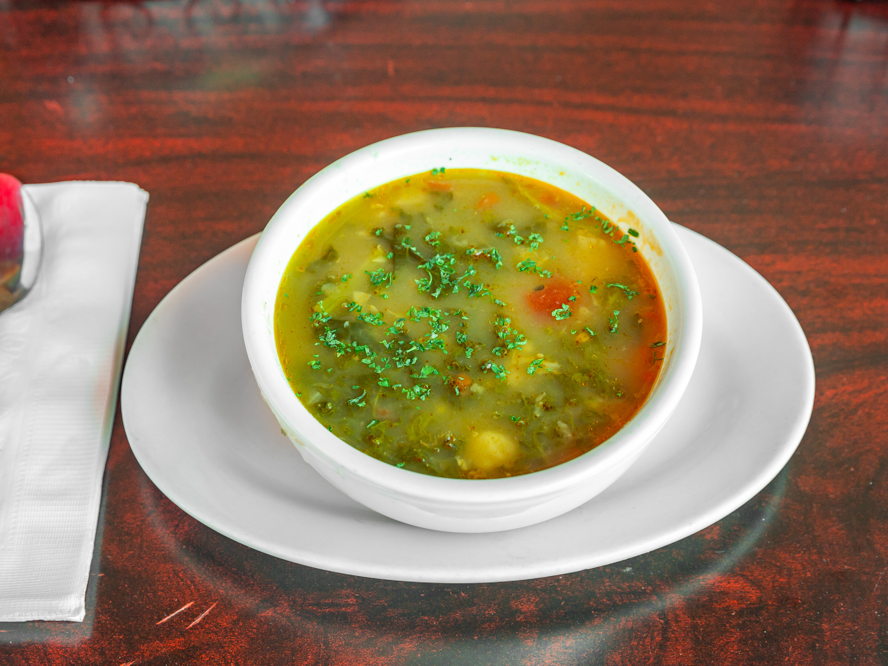 Order Soup of the Day: chicken orzo food online from Miss Cranston Diner 2 And Grill store, West Warwick on bringmethat.com