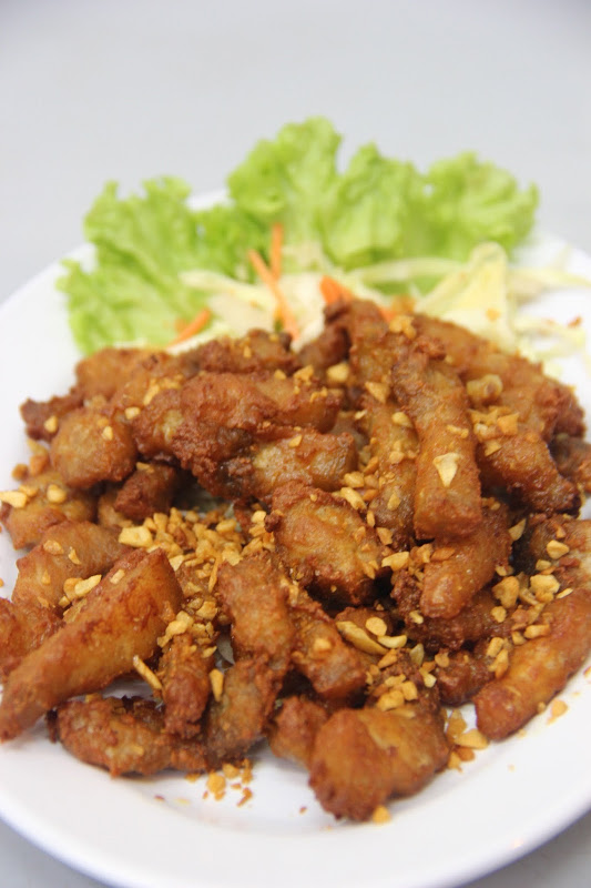 Order 23. Fried Garlic Pork food online from Amazing Myanmar Asian Cuisine store, Kentwood on bringmethat.com