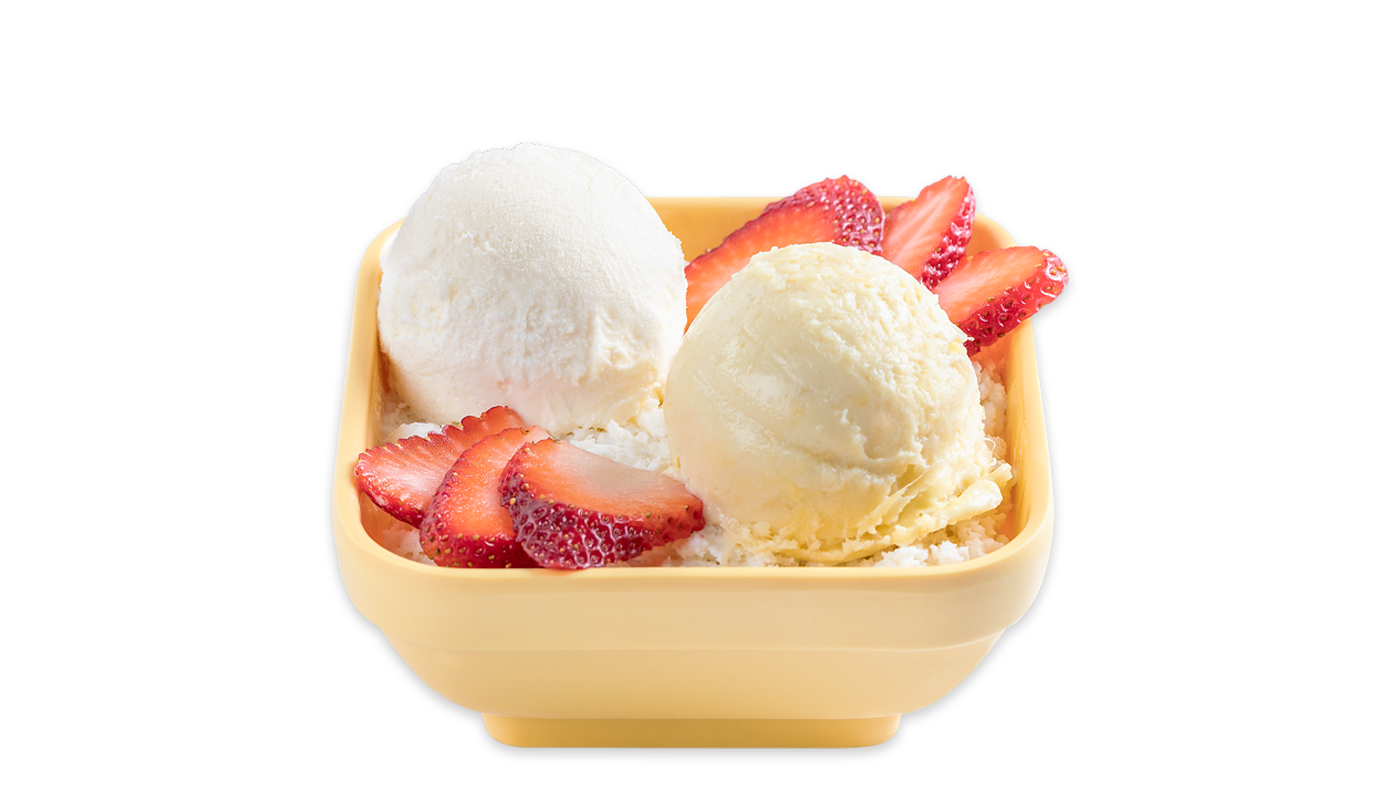 Order D4. Durian and Vanilla Ice Cream with Vanilla Frost food online from Sweethoney Dessert store, Colma on bringmethat.com