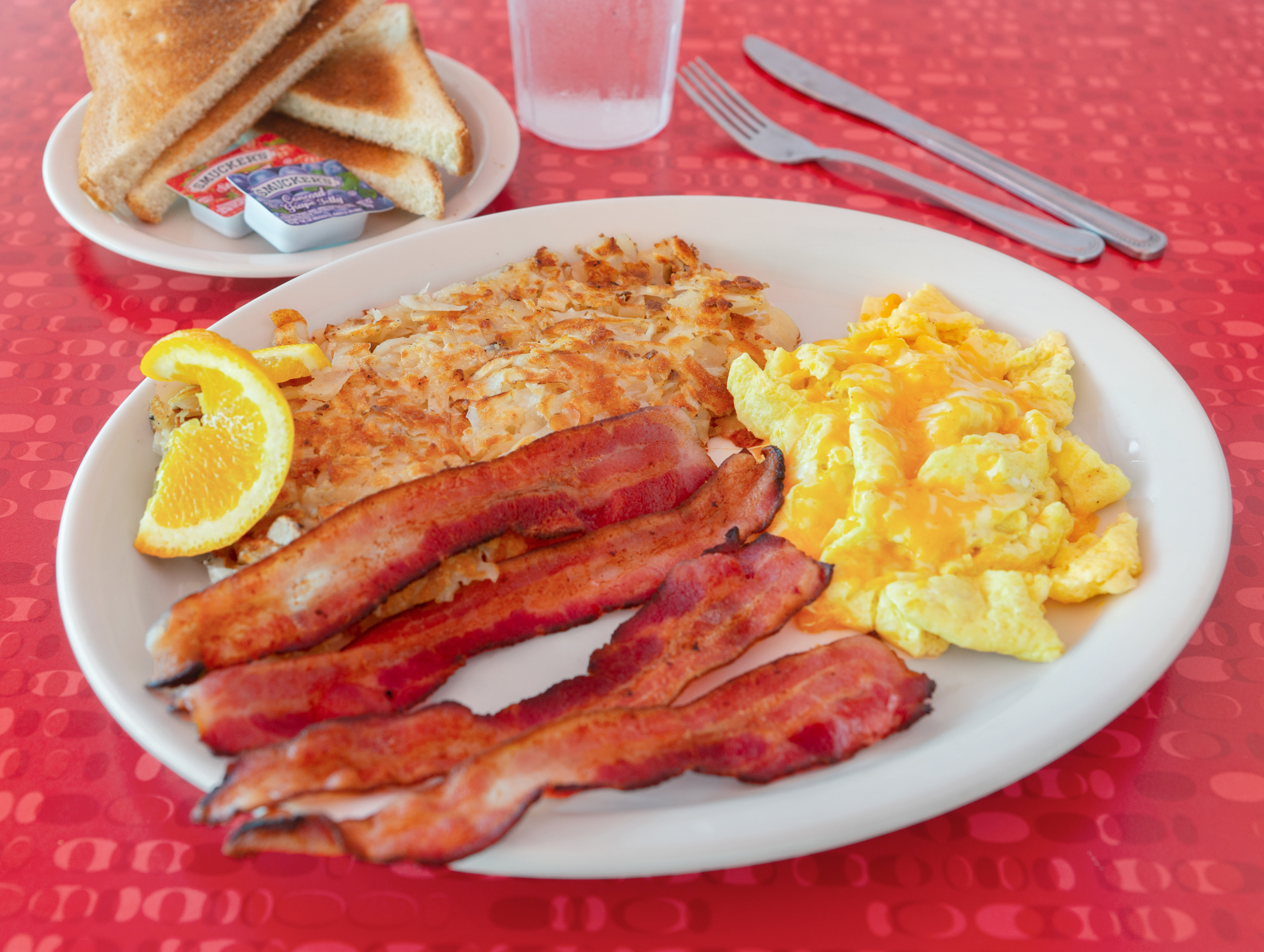 Order 4 Piece Bacon Thick and Eggs food online from Mr D store, Placentia on bringmethat.com