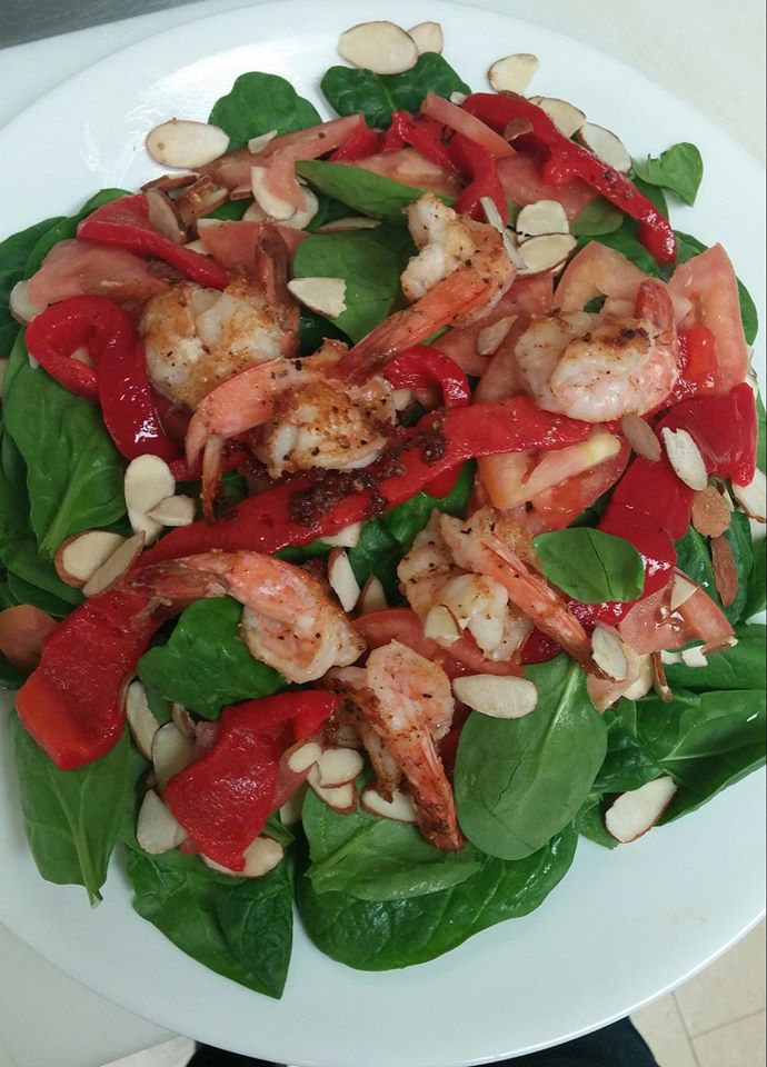 Order Grilled Shrimp & Spinach Salad food online from Double Dose Deli store, Linwood on bringmethat.com