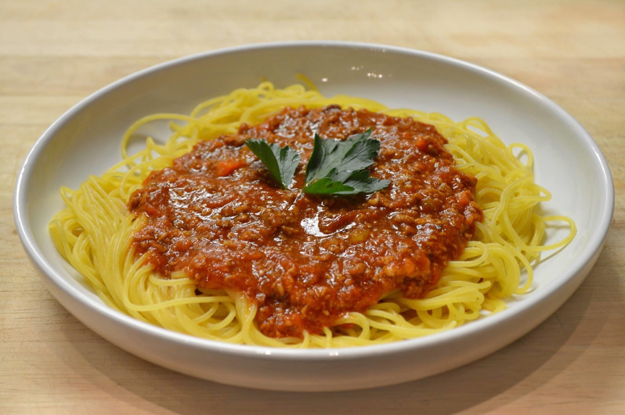 Order  Spaghetti with Homemade Meat Sauce food online from Pastorante store, Harrisburg on bringmethat.com