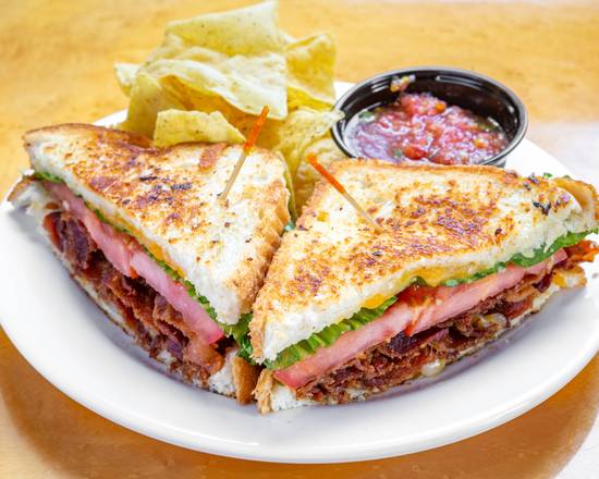 Order BLT Melt Sandwich food online from Chateau Coffee Cafe store, Kenner on bringmethat.com