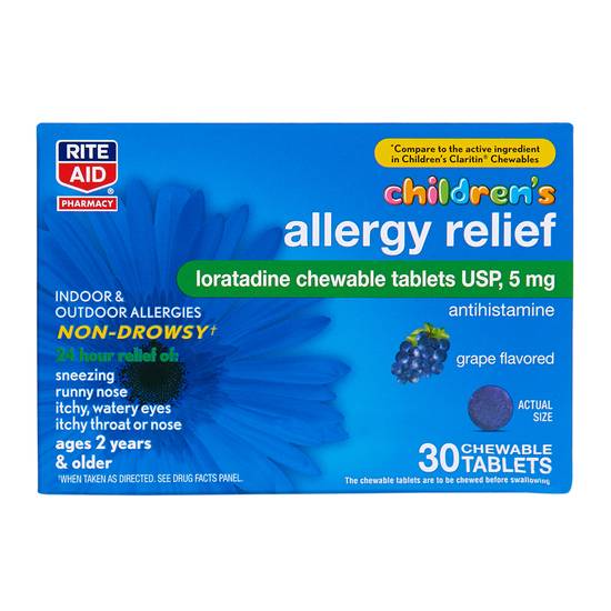 Order Rite Aid Children's Allergy Relief Chewable Tablets (30 ct) food online from Rite Aid store, PITTSBURGH on bringmethat.com