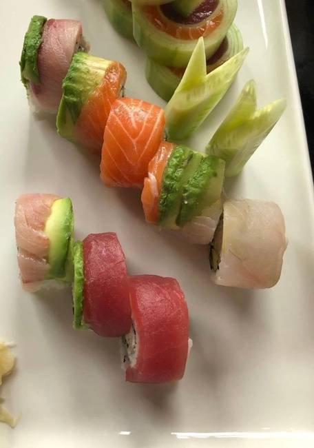 Order Rainbow Roll food online from Bamboo Restaurant store, Southampton on bringmethat.com