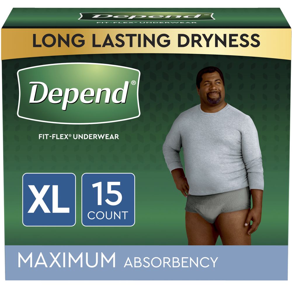 Order Depend Fit-Flex Incontinence Underwear for Men, Maximum Absorbency, XL, Gray - 15 ct food online from Rite Aid store, PAULSBORO on bringmethat.com