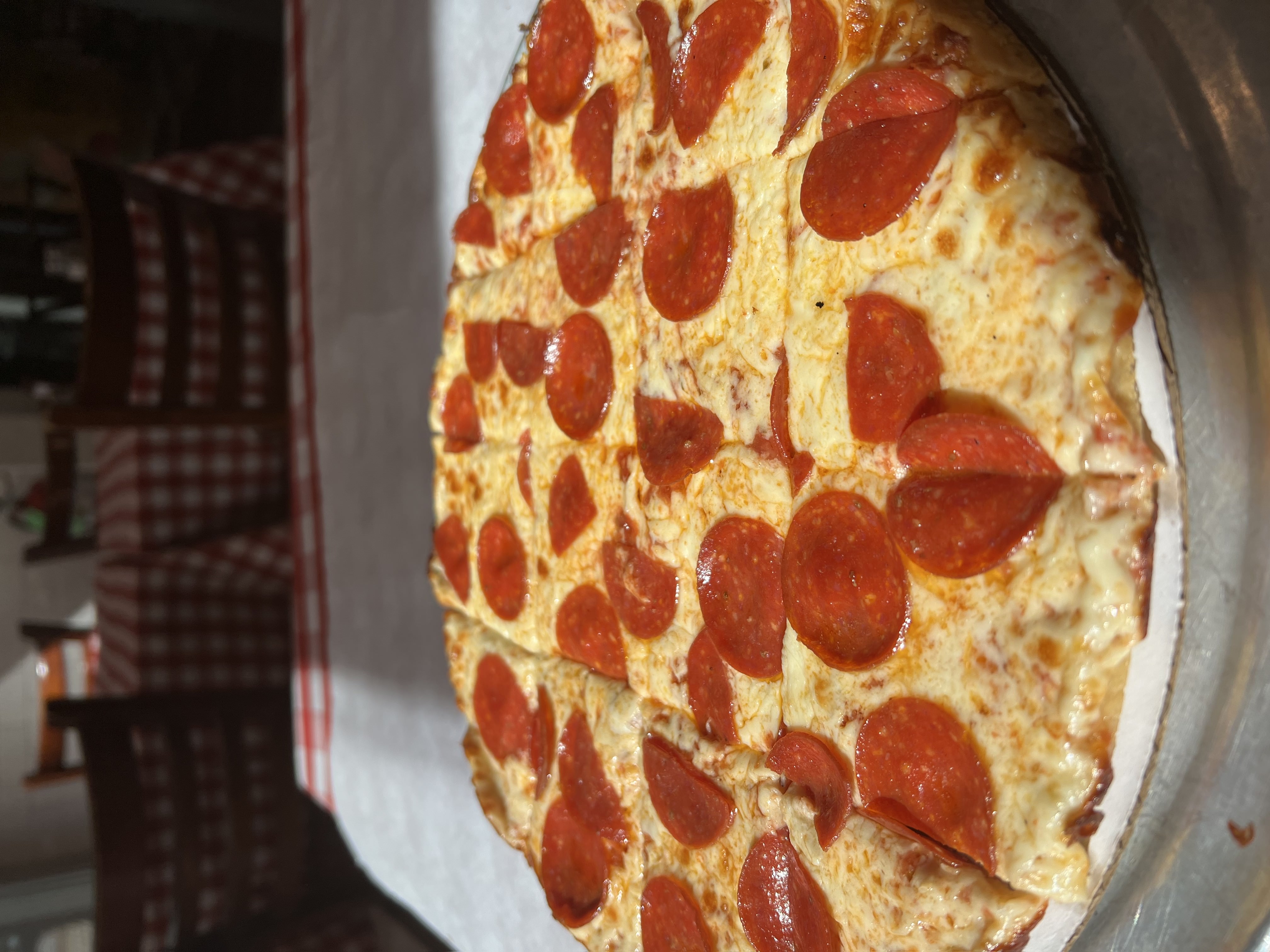 Order Cheese and Pepperoni Thin Crust Pizza food online from Pizano's Pizza store, Chicago on bringmethat.com