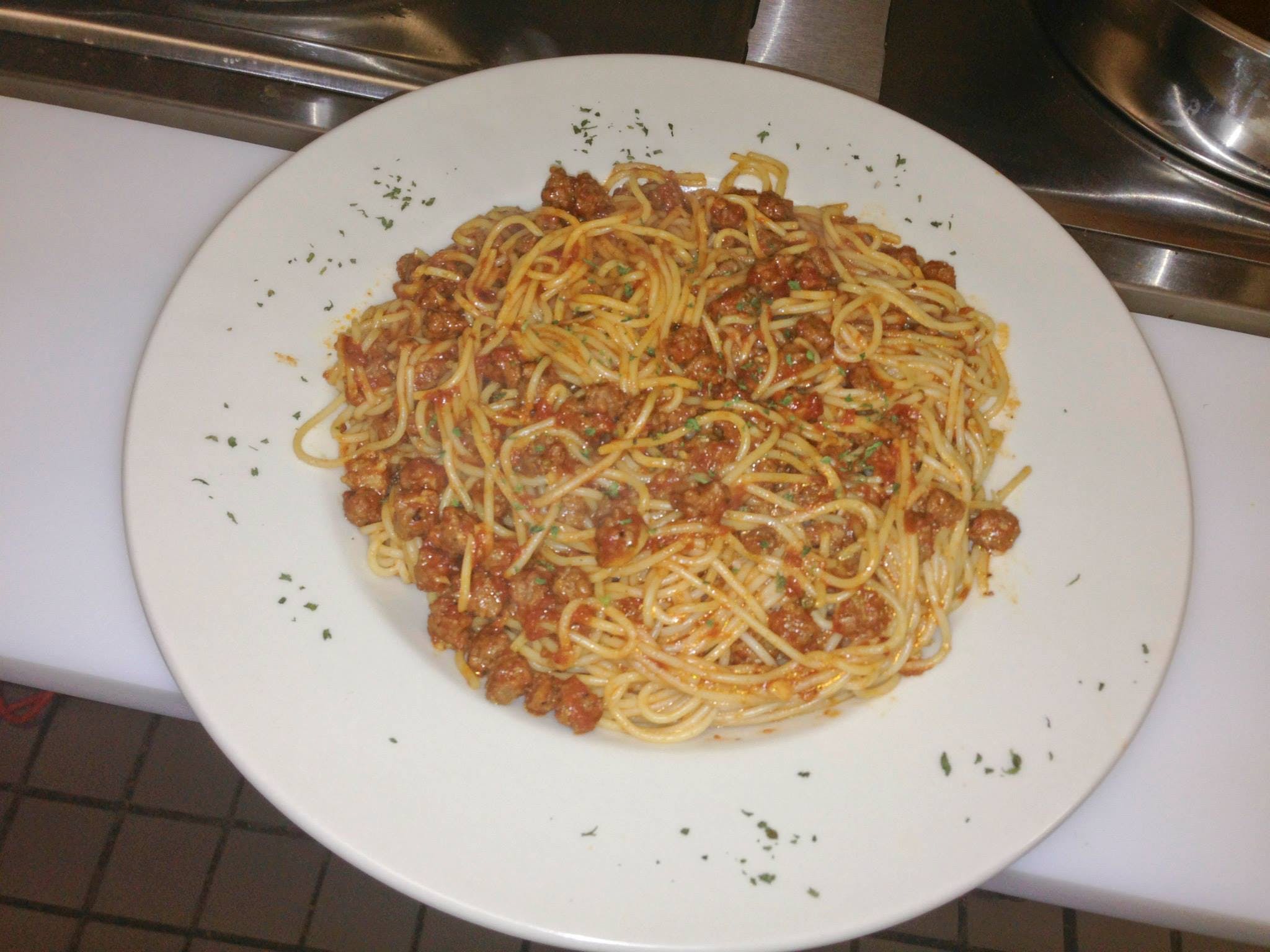 Order Spaghetti with Meat Sauce - Pasta food online from Grandma's NY Pizza store, Suwanee on bringmethat.com