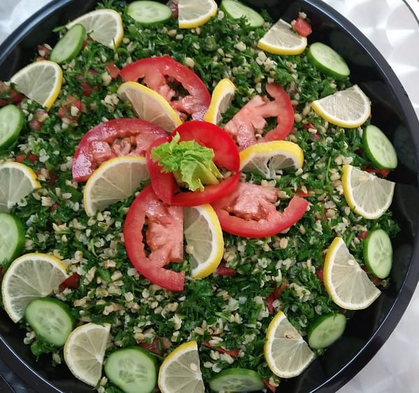 Order Tabouli Special Salad with Tuna and Avocado food online from Tomato Patch store, Woodland Hills on bringmethat.com