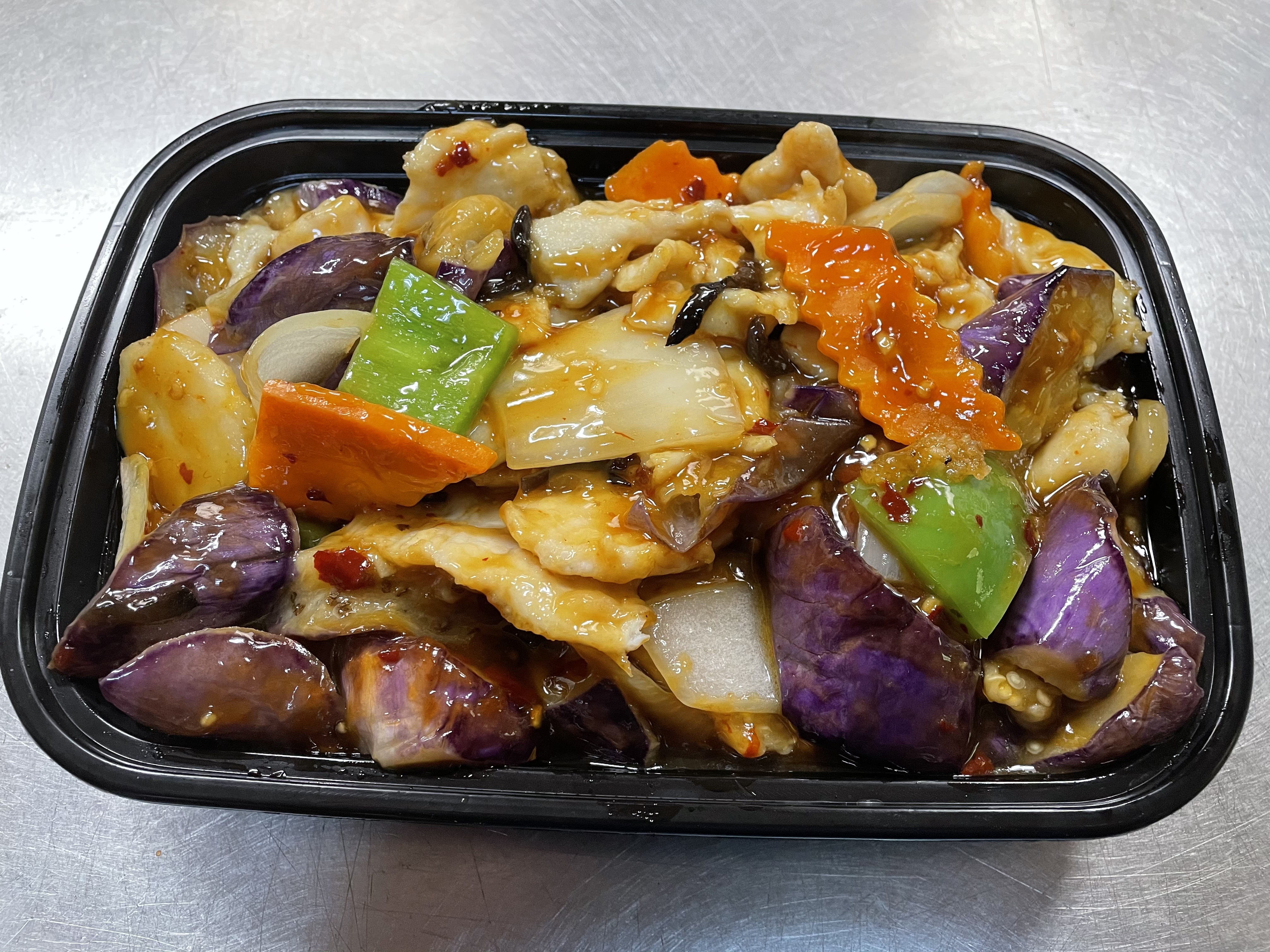 Order Chicken with Eggplant in Garlic Sauce food online from Bamboo Kitchen store, Holland on bringmethat.com