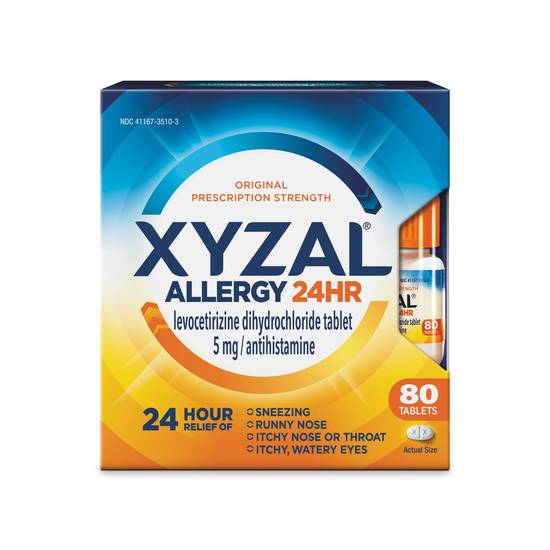 Order Xyzal 24-Hour Allergy Tablets (80 ct) food online from Rite Aid store, Warren on bringmethat.com