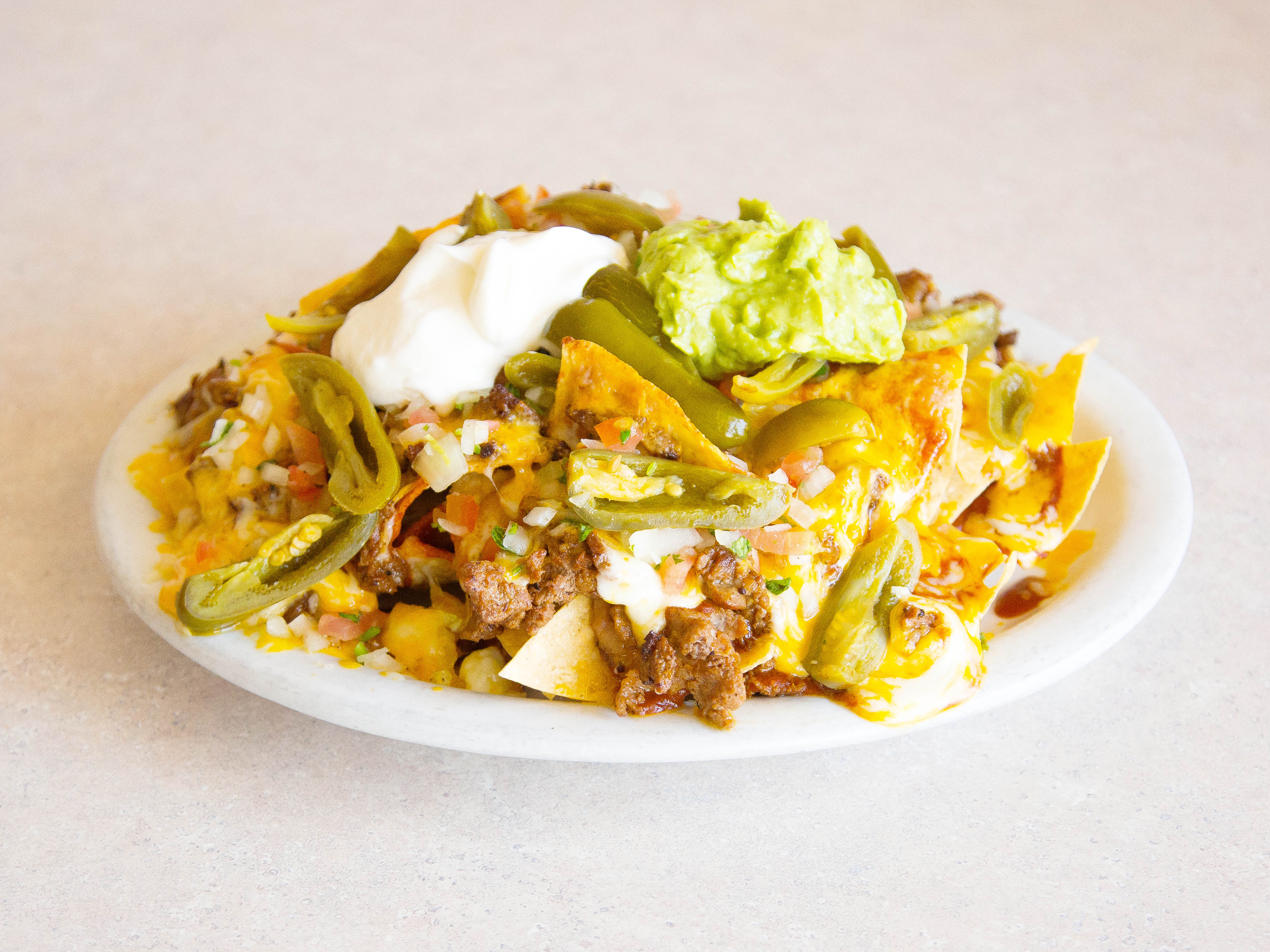 Order Cheese and Meat Nachos food online from Tortas Mexico store, Studio City on bringmethat.com