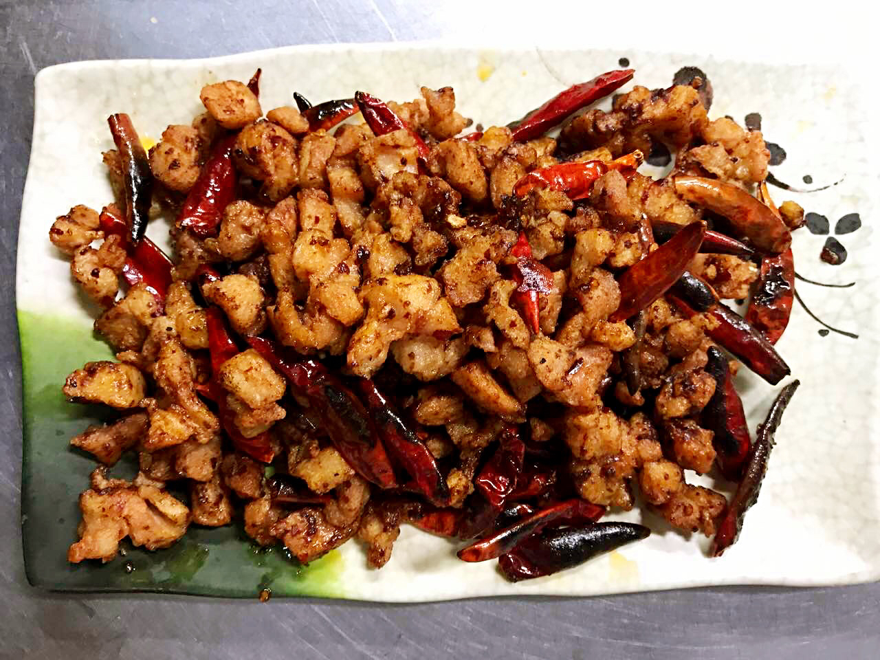 Order Diced Chicken and Roast Chili Pepper with Sichuan Chili Sauce food online from No.1 chinese restaurant store, New York on bringmethat.com