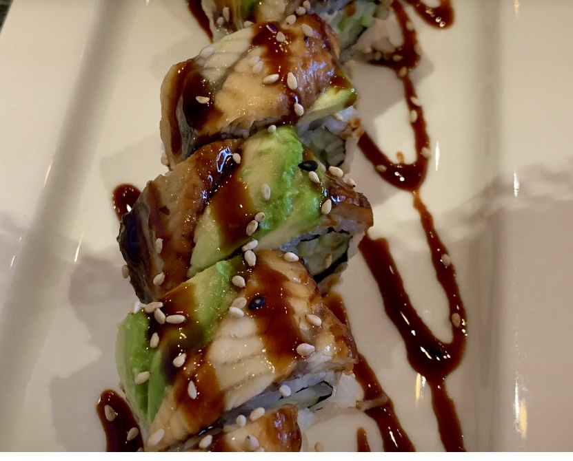 Order Dragon Roll food online from Akimoto sushi store, New York on bringmethat.com
