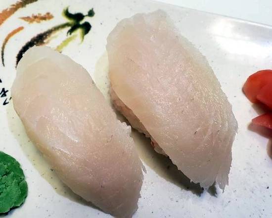 Order White Fish Nigiri Sushi (2 pcs) food online from Inari Sushi store, Rockville on bringmethat.com