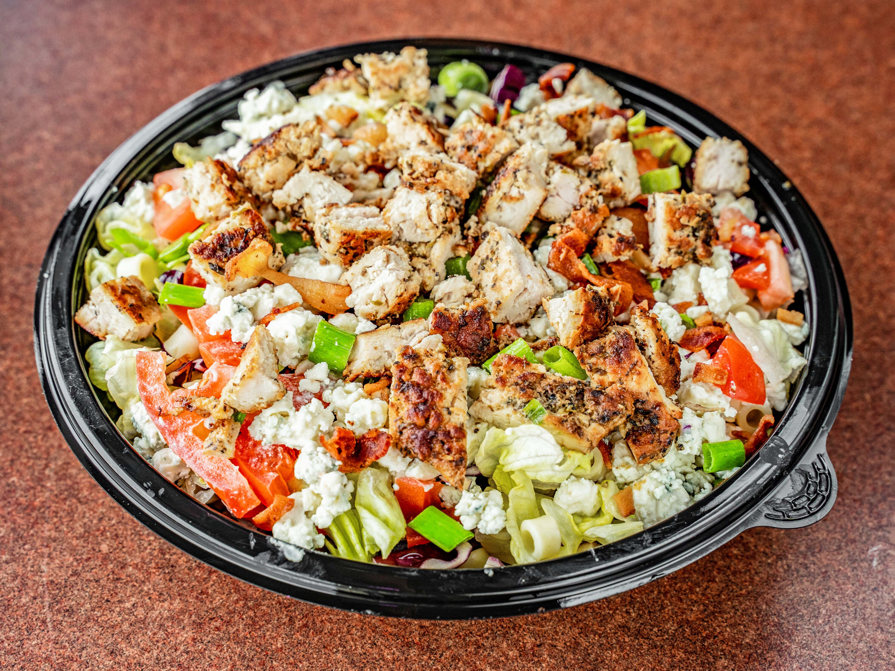 Order Chopped salad with chicken food online from Johnny's Red Hots store, Naperville on bringmethat.com