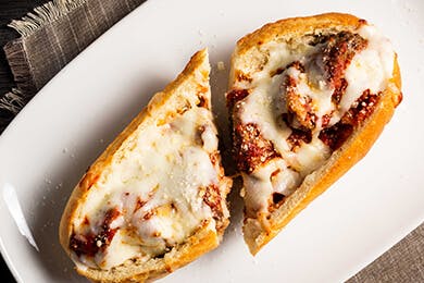Order 23. Meatball Parmigiana Sub - Half food online from Anthony Pizza store, Keansburg on bringmethat.com