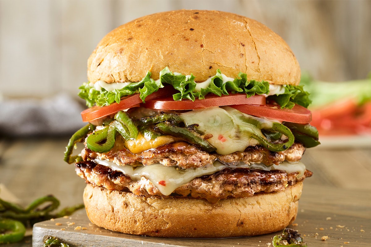Order DOUBLE COLORADO TURKEY BURGER food online from Smashburger store, Chandler on bringmethat.com