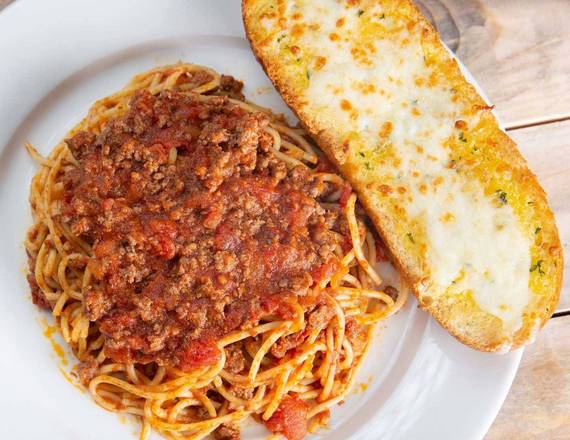 Order Spaghetti Pasta with Meat Sauce food online from Palios Pizza Cafe store, Katy on bringmethat.com