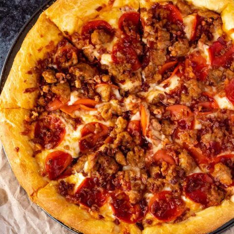 Order 12" Meats Pizza food online from Danny Mac Pizza store, Louisville on bringmethat.com