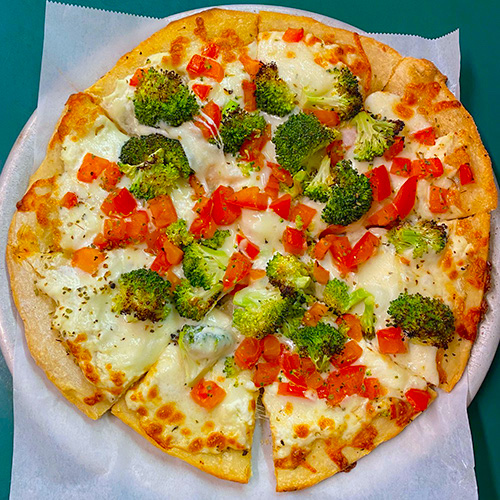 Order Small 10" Vegetarian Pizza food online from Mama Cozza's store, Anaheim on bringmethat.com