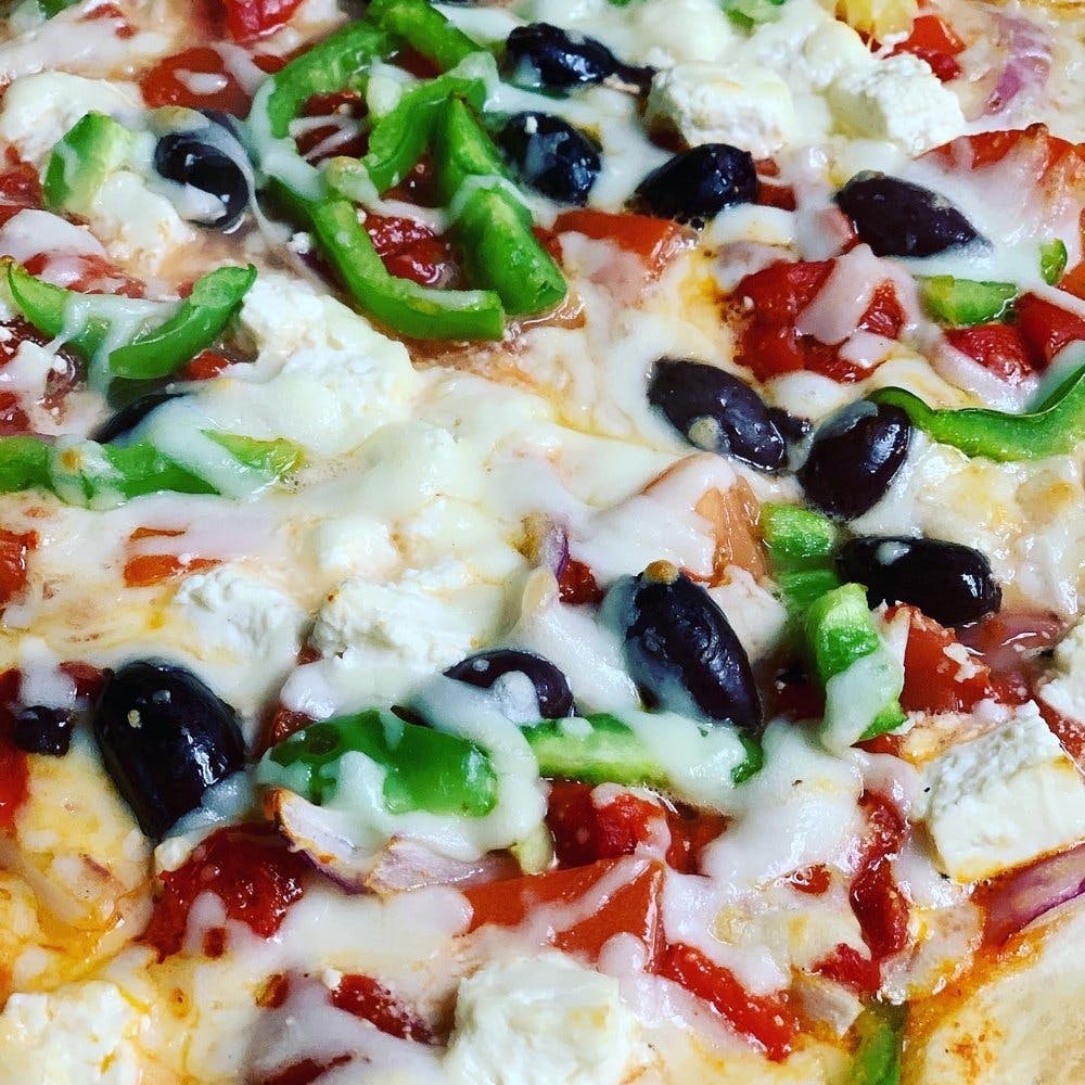 Order Mediterranean Pizza - X-Large 16" food online from New York Pizza store, Taylor on bringmethat.com