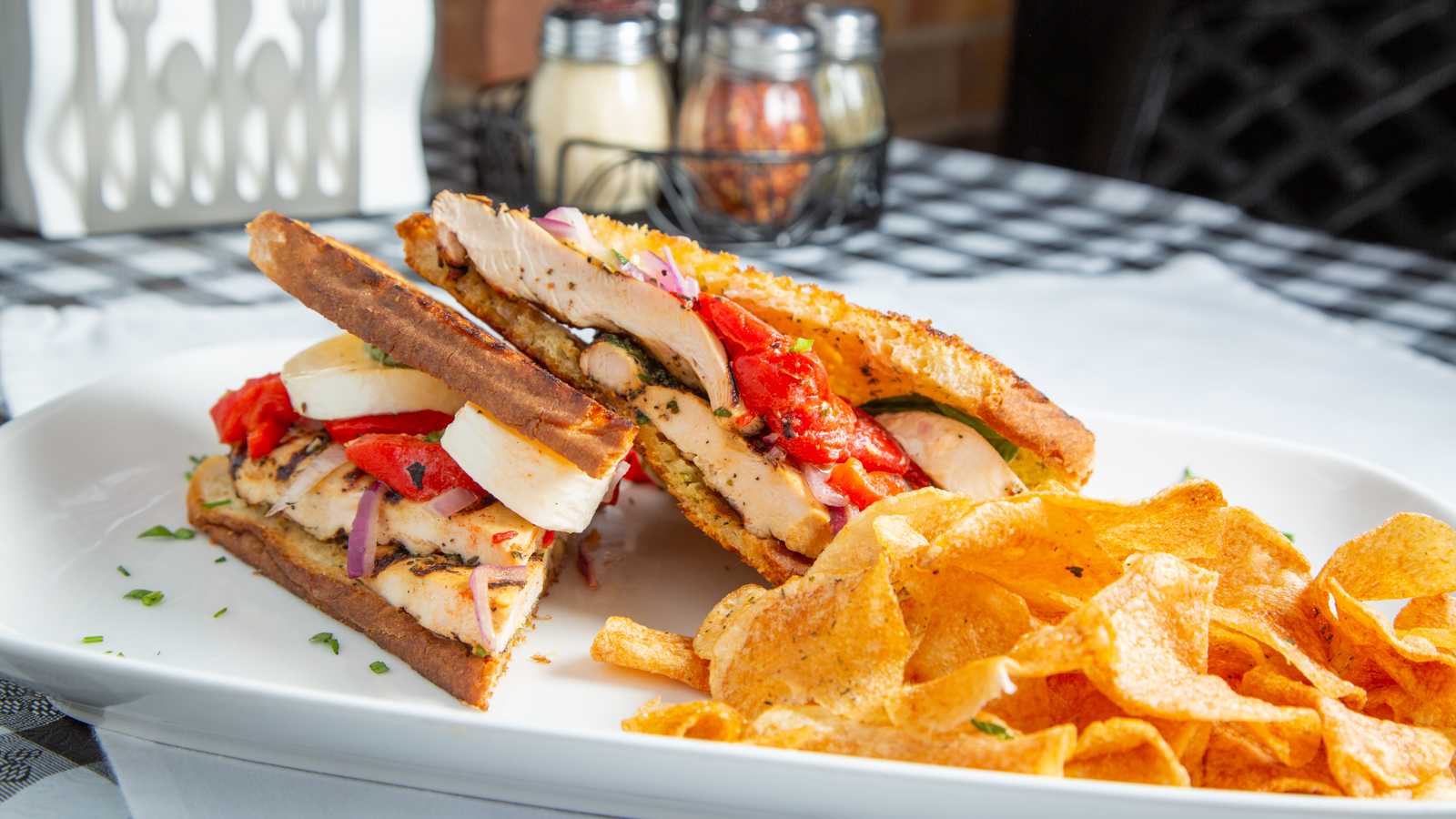 Order Chicken Roasted Red Pepper Panini  food online from Capri Express store, Burr Ridge on bringmethat.com