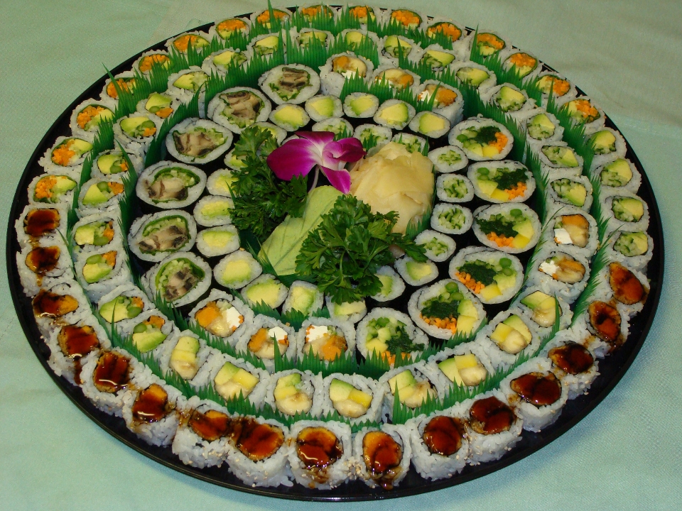 Order B: Vegetarian Platter 116 Pc food online from Genki Ya Organic Sushi store, Boston on bringmethat.com