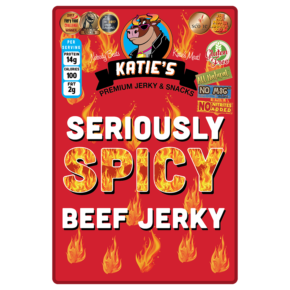 Order Seriously Spicy Beef Jerky food online from Katie Snack Foods store, Hilliard on bringmethat.com