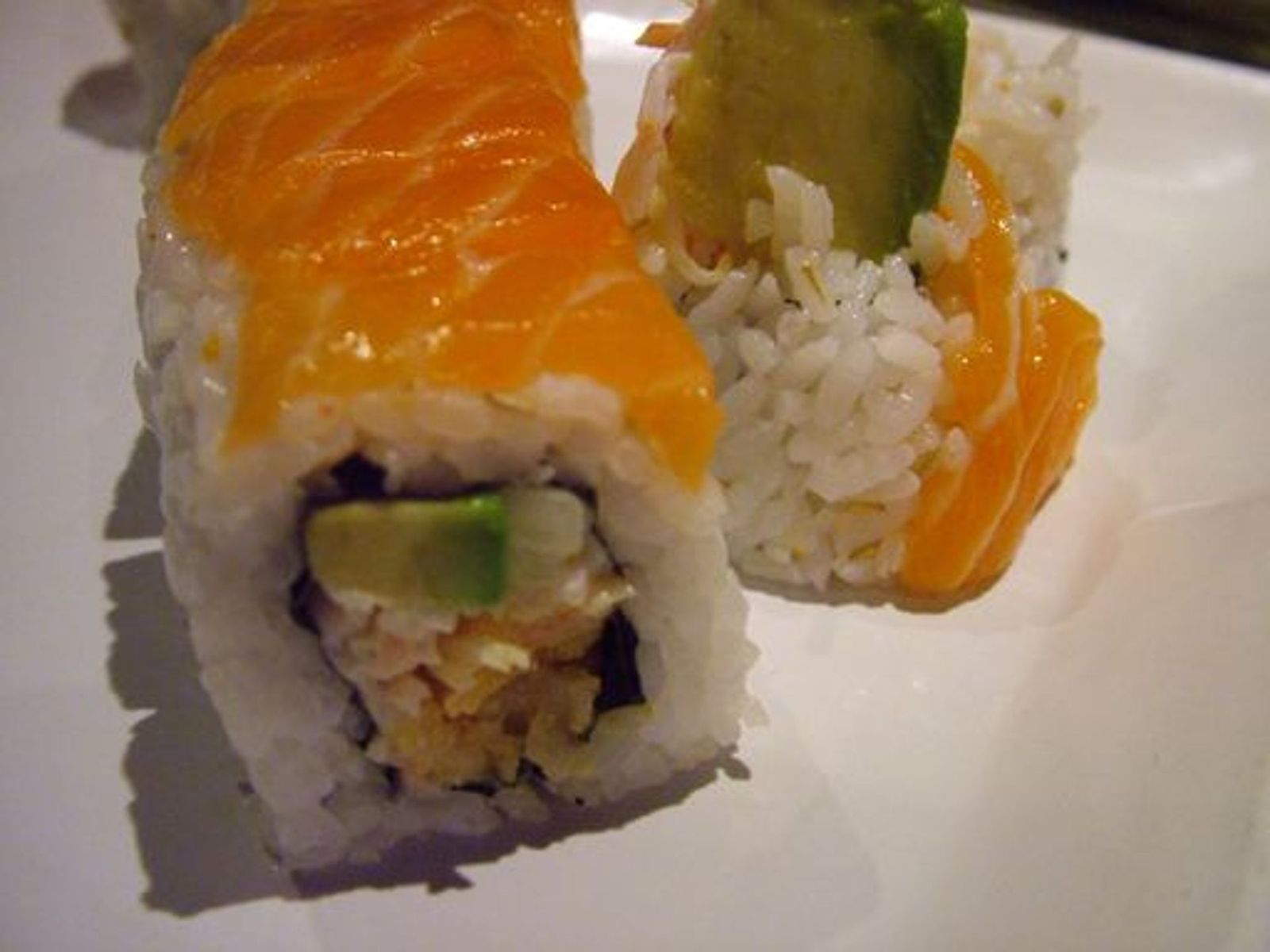 Order Salmon Nuevo Roll (10pc) food online from Tiger Asian Bowl store, Allen on bringmethat.com
