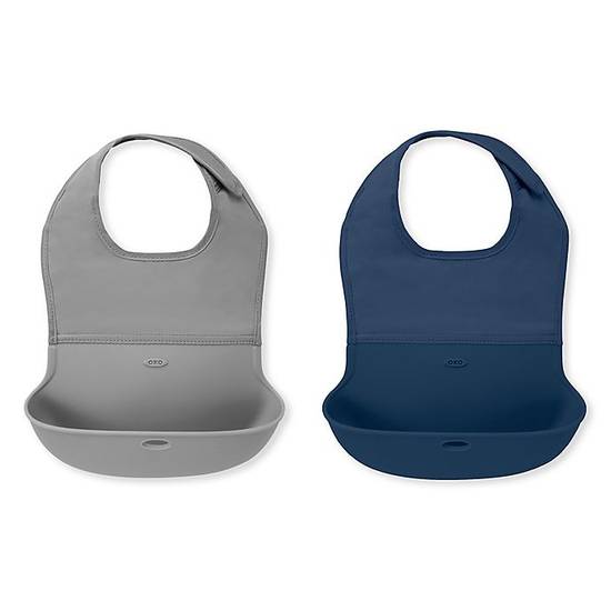 Order OXO Tot® 2-Pack Roll-Up Bibs in Navy/Grey food online from Bed Bath & Beyond store, Lancaster on bringmethat.com