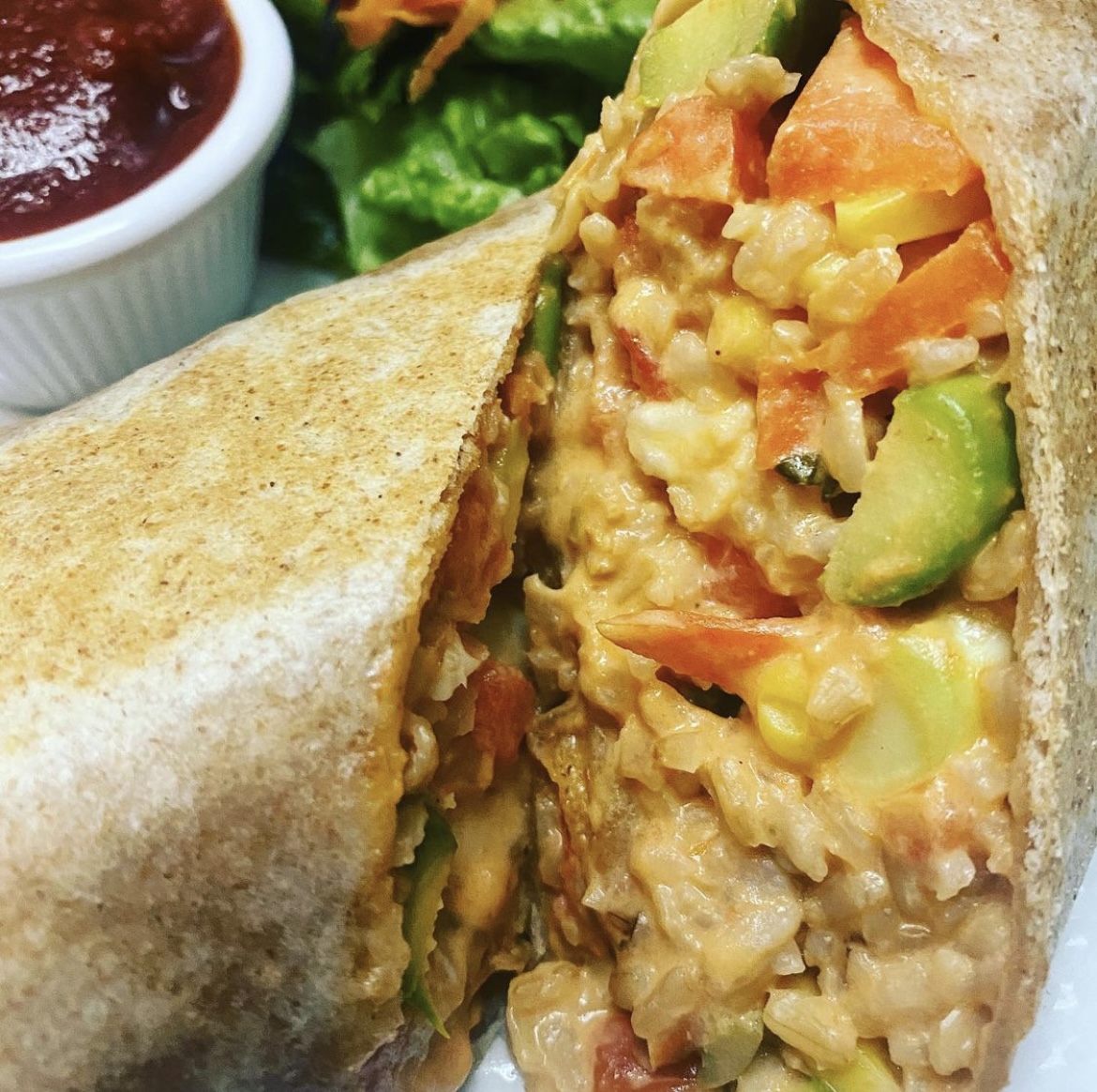 Order Grilled Chicken Burrito	 food online from Good health cafe store, New York on bringmethat.com