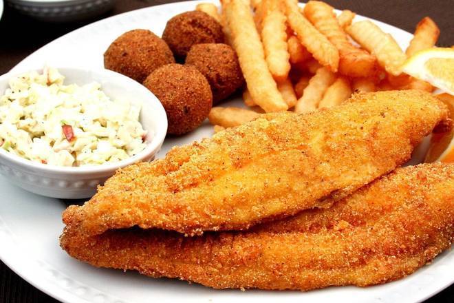 Order Fried Tilapia Basket (4 pcs) food online from Red Pier Cajun Seafood & Bar store, Southaven on bringmethat.com