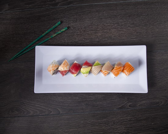Order FR3 Rainbow Roll 8pcs food online from Ginza Sushi store, Torrance on bringmethat.com