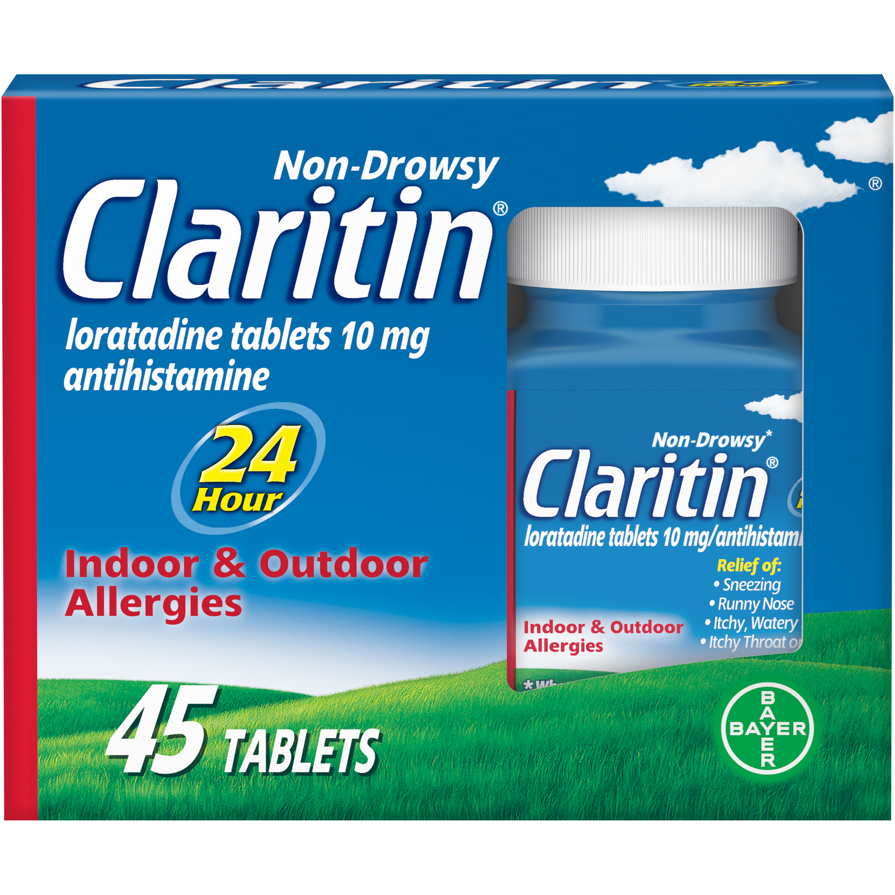 Order Claritin 24 Hr Non-Drowsy Allergy Relief Tablets, 10mg - 45 ct food online from Rite Aid store, MILLER PLACE on bringmethat.com