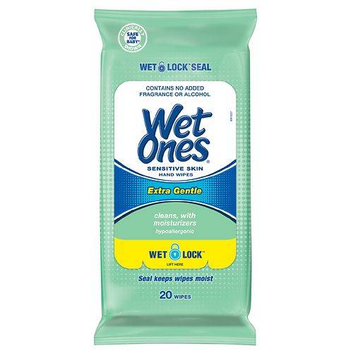 Order Wet Ones Travel Pack Wipes Sensitive Skin - 20.0 ea food online from Walgreens store, FAIRBANKS on bringmethat.com