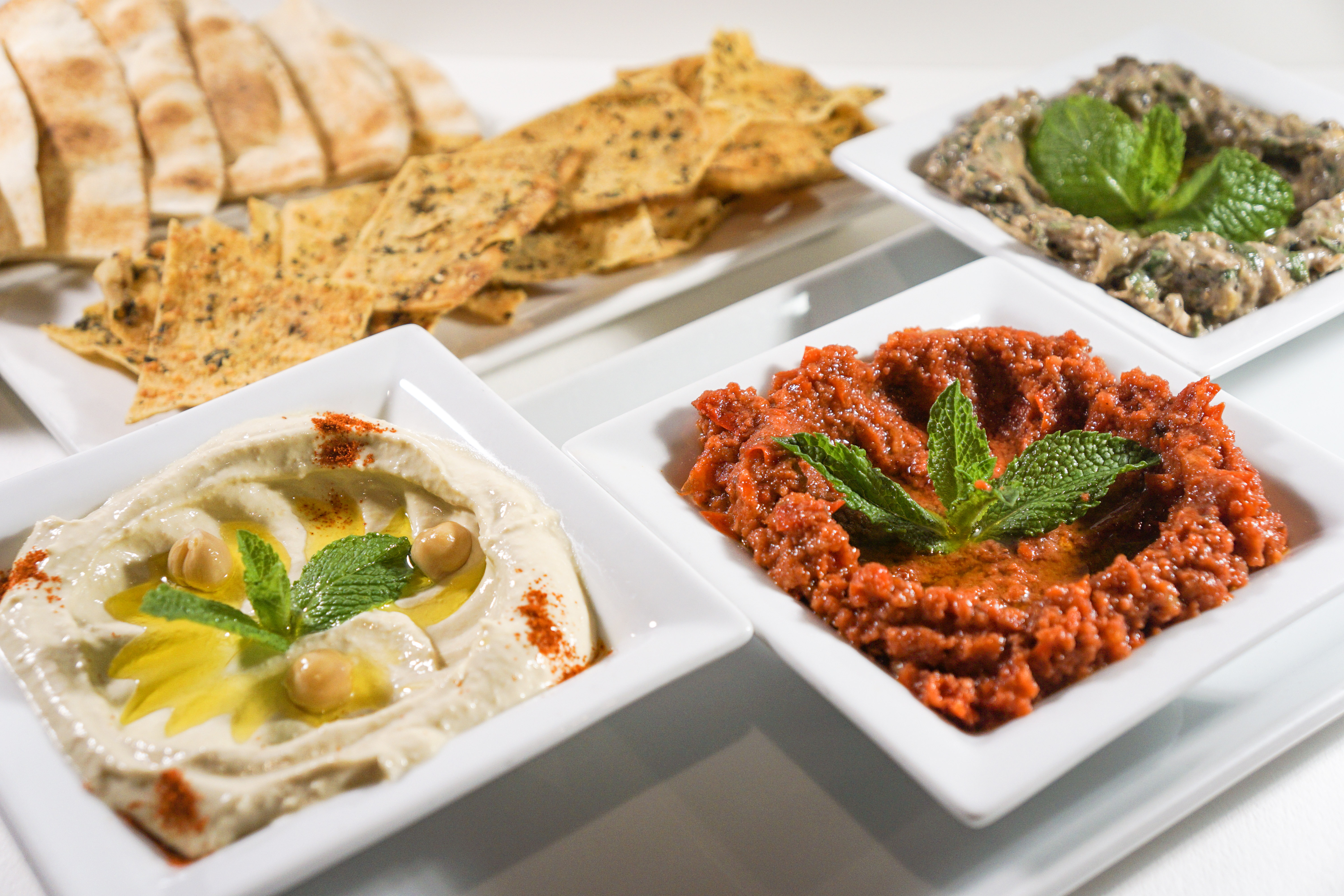 Order Dip Trio food online from Mezza Grille store, Houston on bringmethat.com