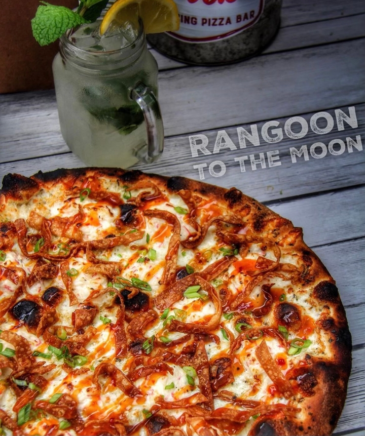 Order 12" Rangoon to the Moon food online from The Hub Pizza Bar store, Ansonia on bringmethat.com